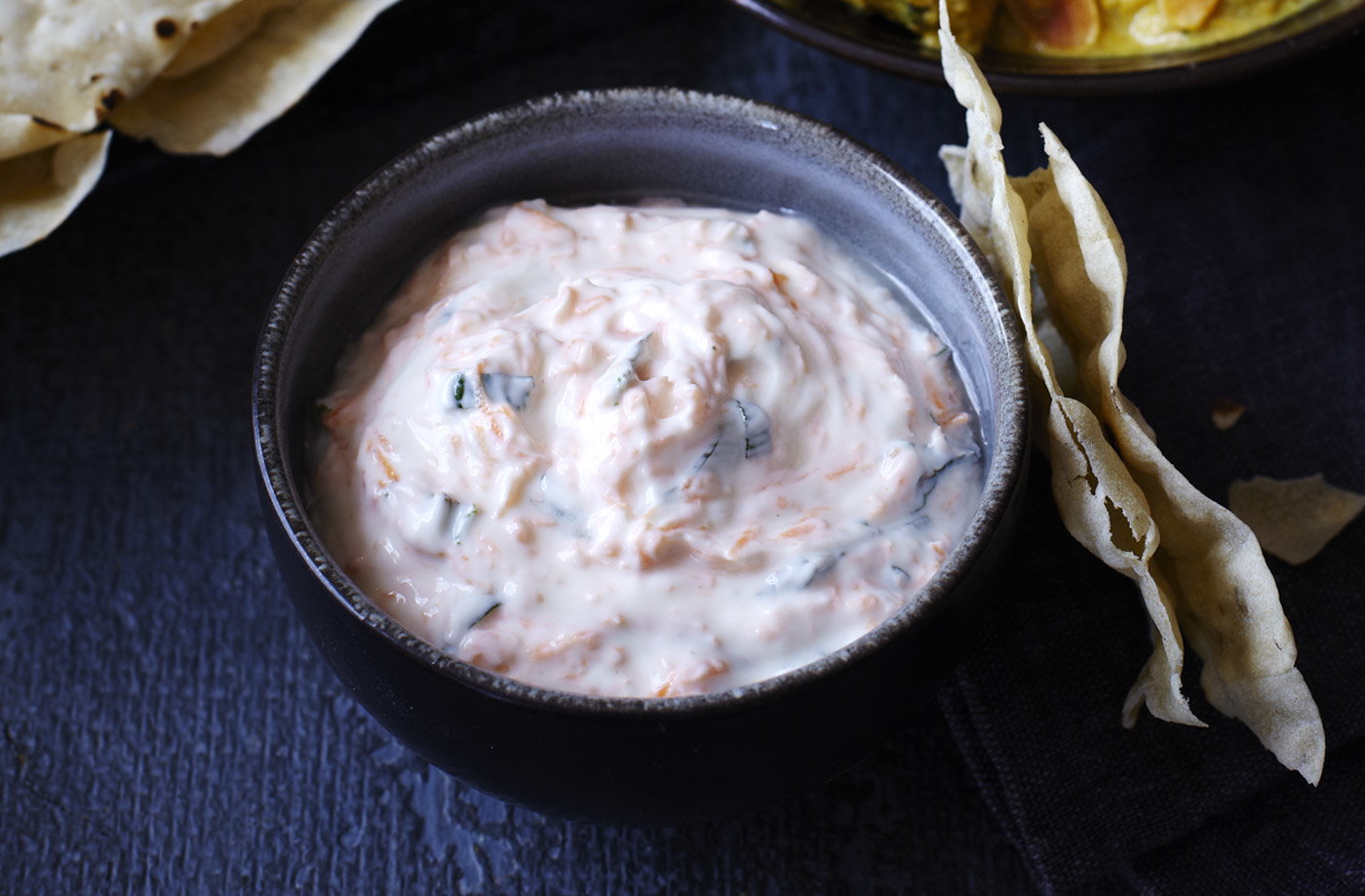 Tesco Finest carrot and mint raita