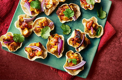 Image of "Tandoori chicken poppadoms"