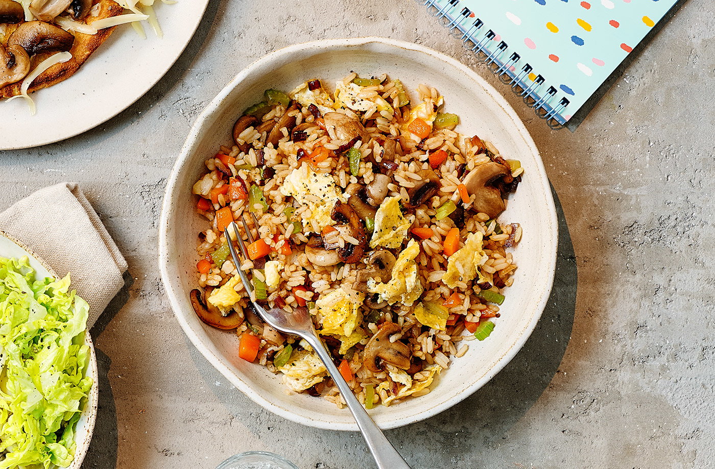 Egg-fried rice with lots of veggies
