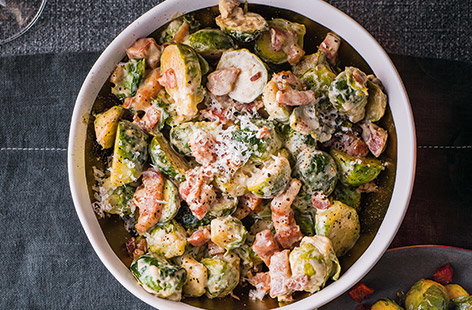 Image of "Creamy bacon sprouts"