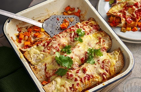 Image of "Sweet potato and pepper enchiladas"
