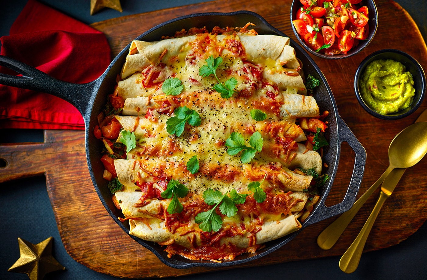 Roasted root veg enchiladas