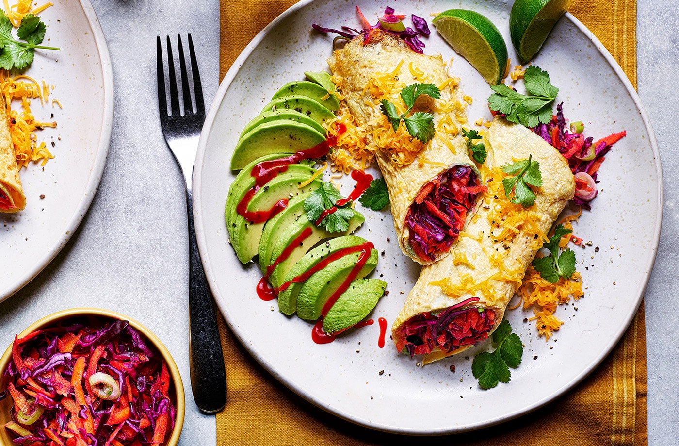Speedy omelette wraps