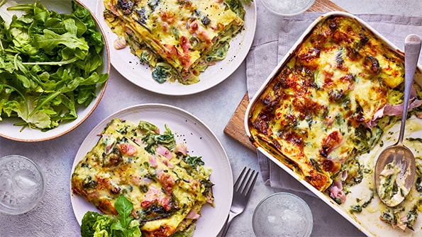 Ham and cheese lasagne