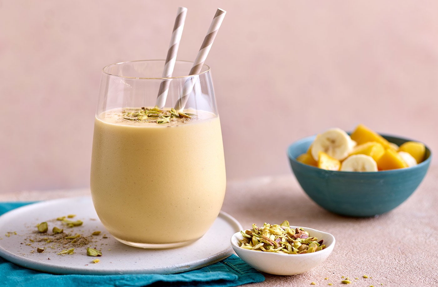 Mango and coconut lassi