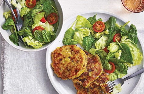 Image of "Sweet potato and blue cheese pancakes"