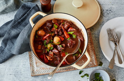 Slow-braised beef in red wine
