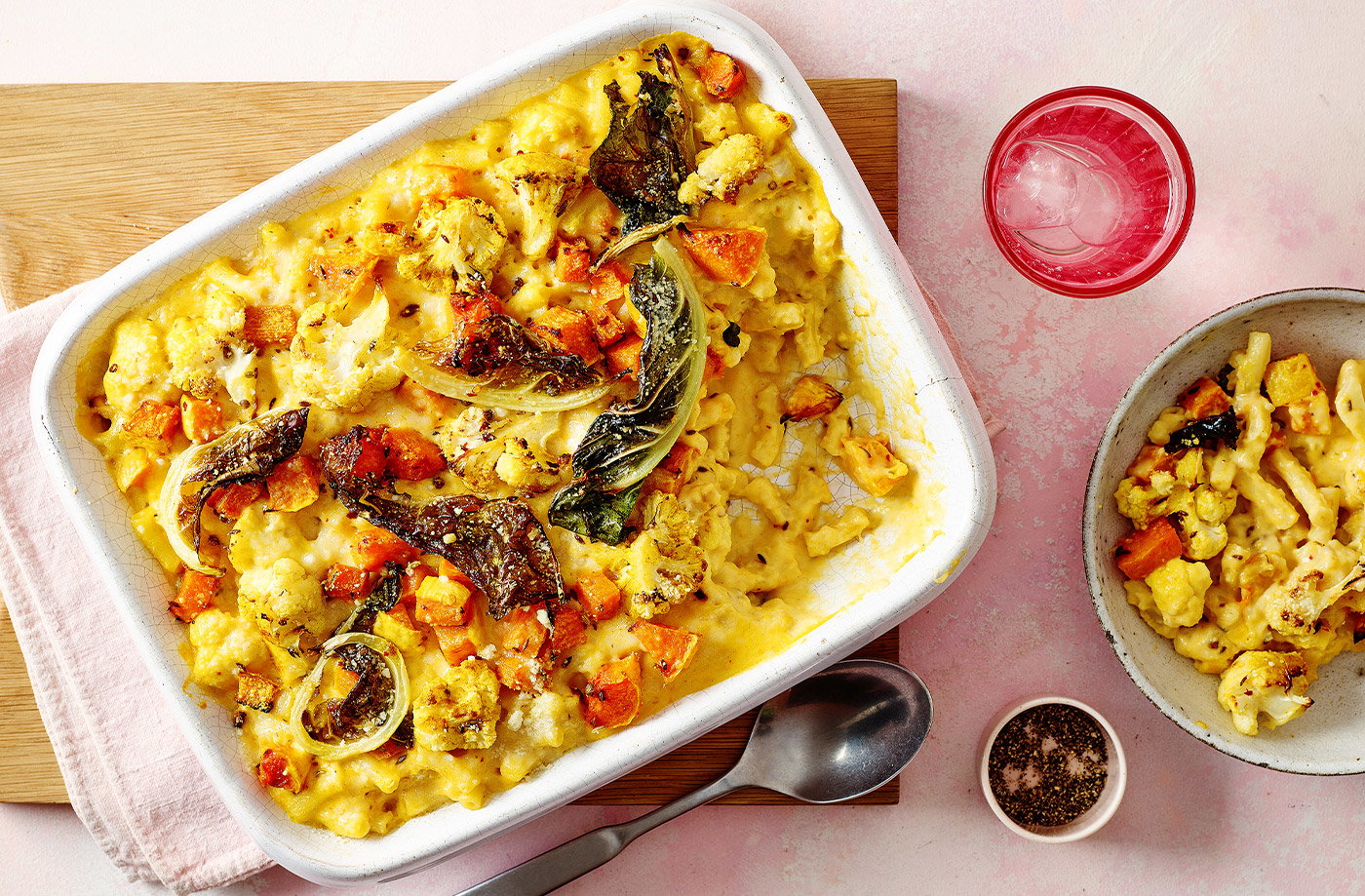 Spiced roasted veg mac and cheese