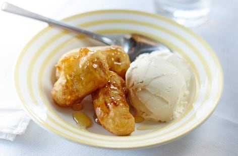Sesame banana fritters