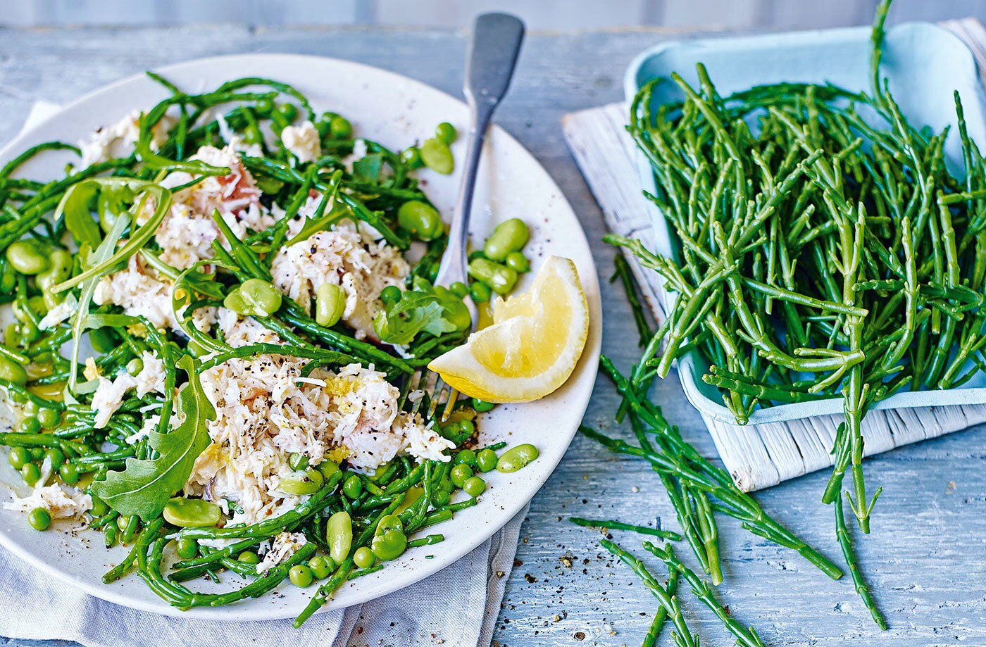 Samphire and crab salad