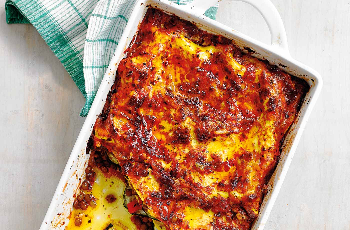 5-ingredient roasted ratatouille lasagne