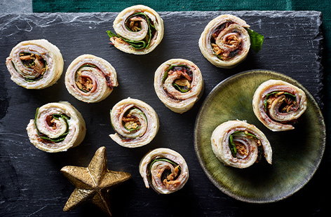 Turkey and cranberry roll-ups