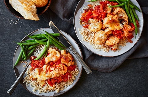 Image of "Cheesy tomato baked cauliflower "