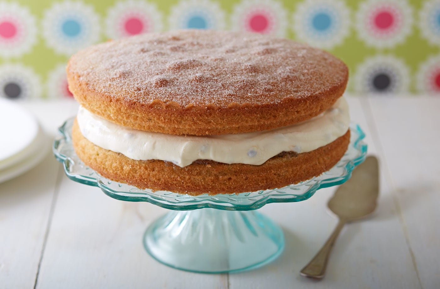 Passion fruit and lime Victoria sponge