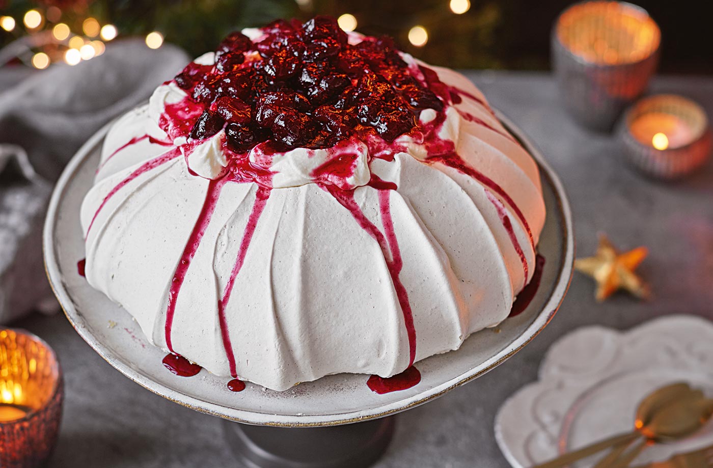 Cranberry Pavlova