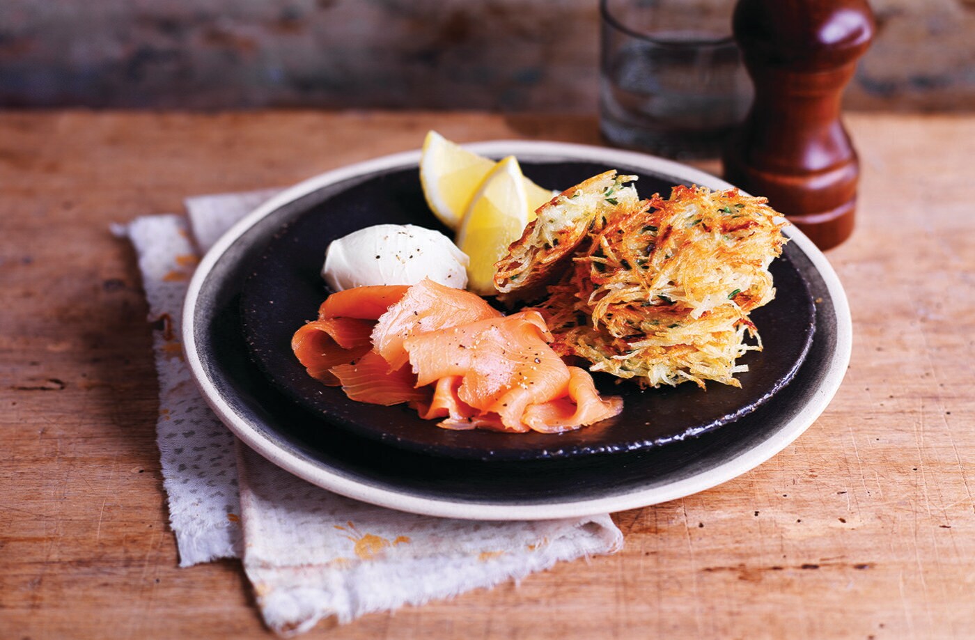 Chive and shallot latkes