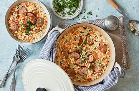Image of "Carrot and sausage risotto"