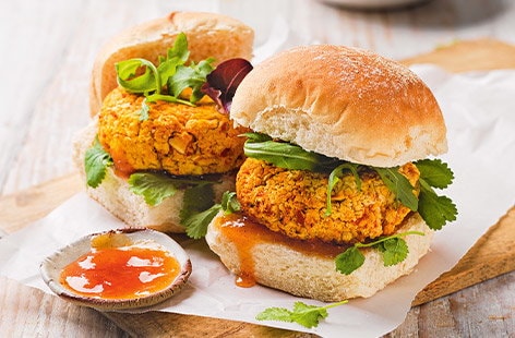 Image of "Carrot and butter bean burgers"