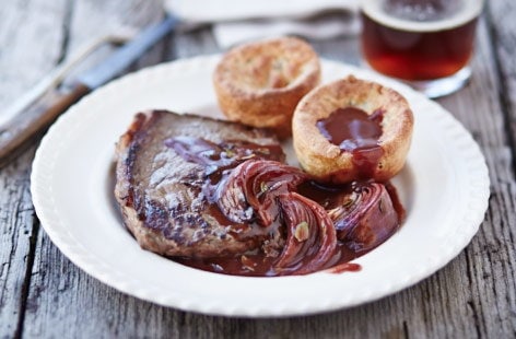 Image of "Steak with mini Yorkshire puds"