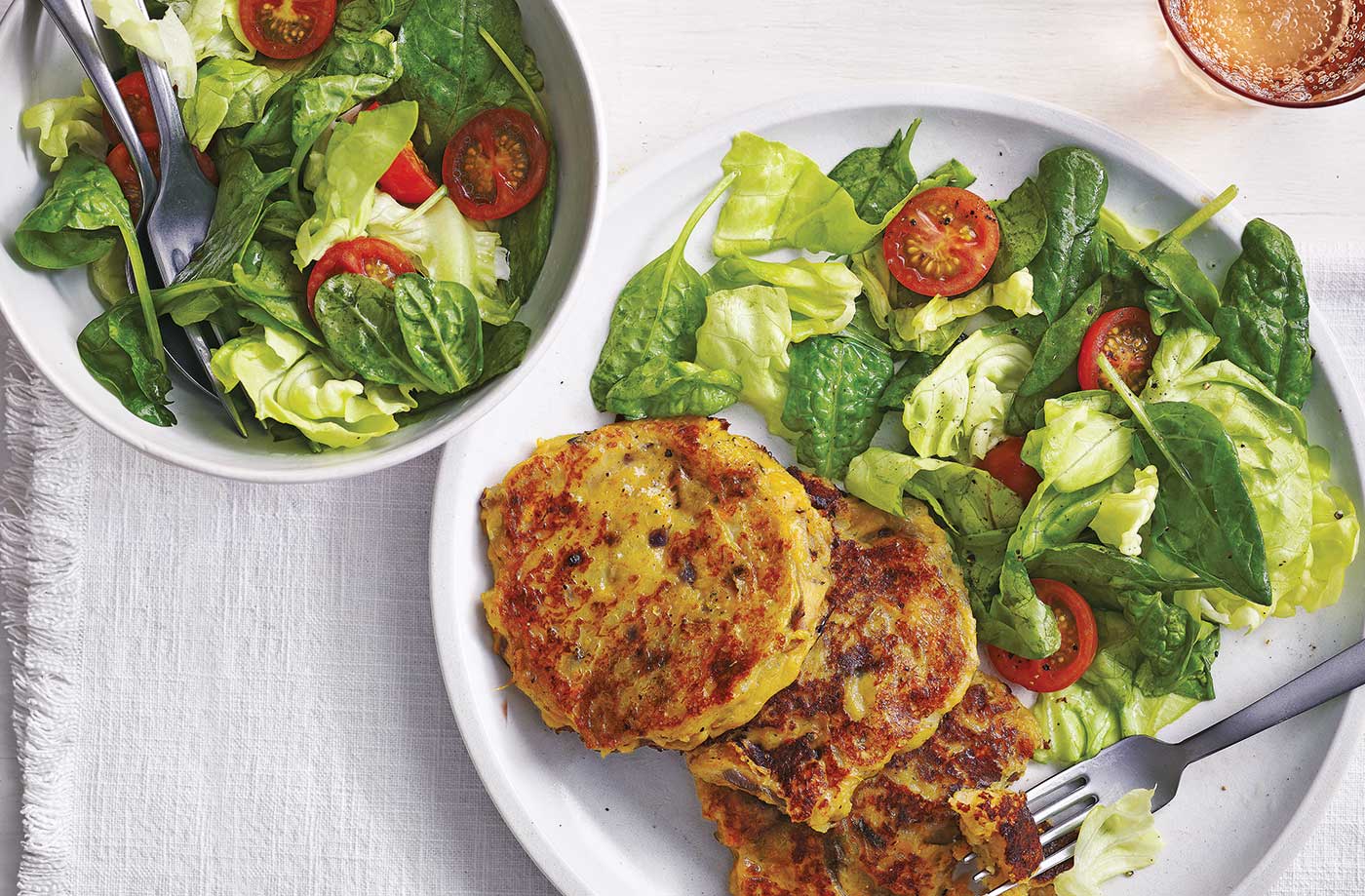 Sweet potato and blue cheese pancakes