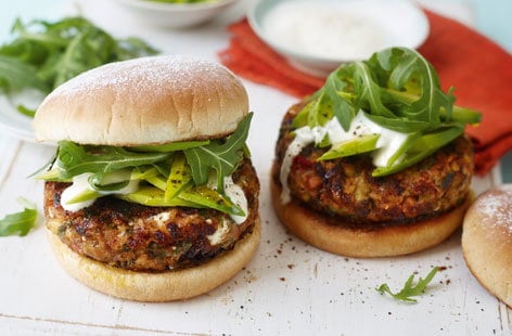 Image of "Cajun bean and feta burgers"