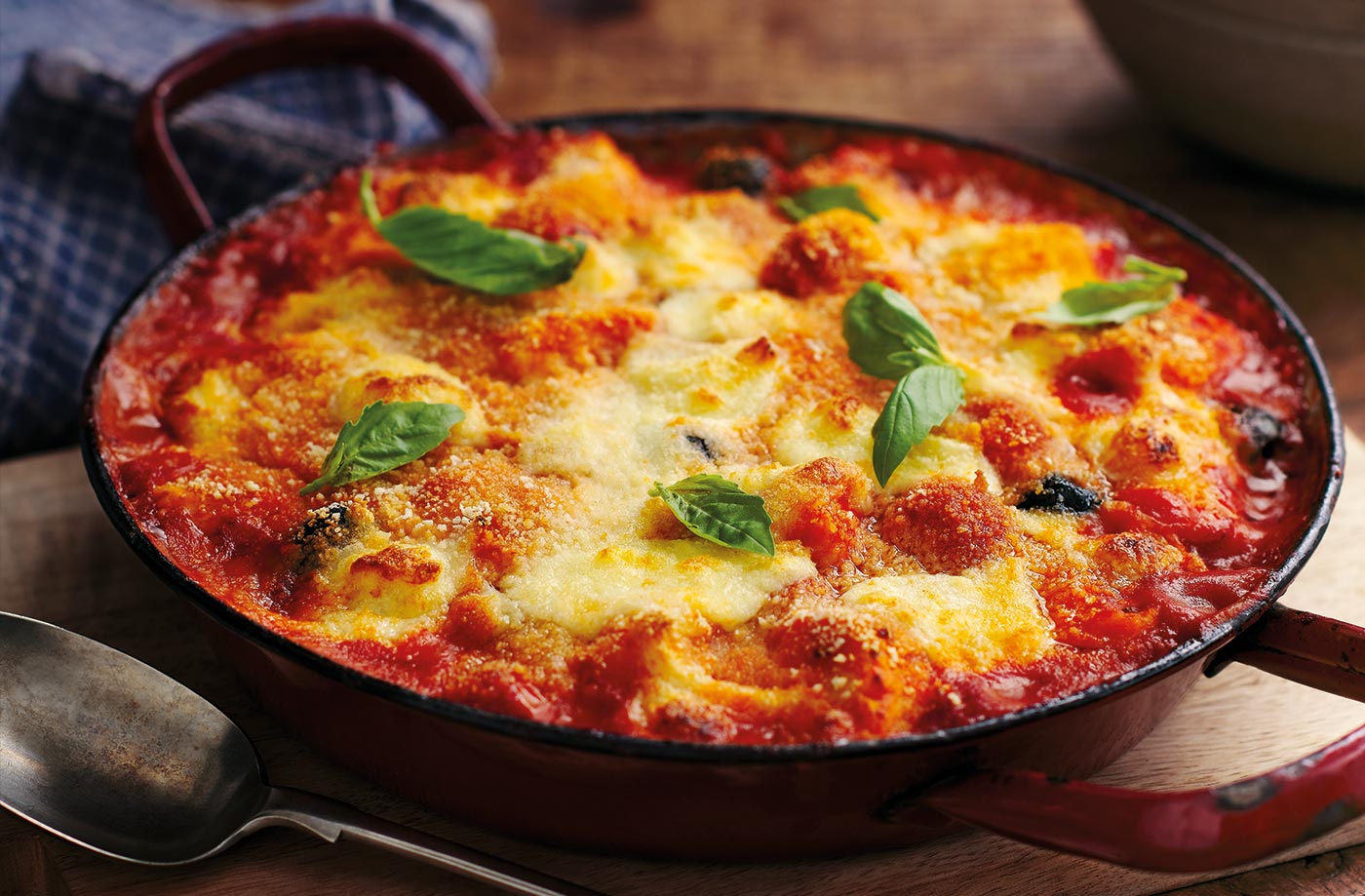 Gooey gnocchi bake