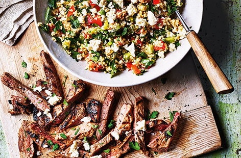 Image of "Minted lamb with couscous salad"