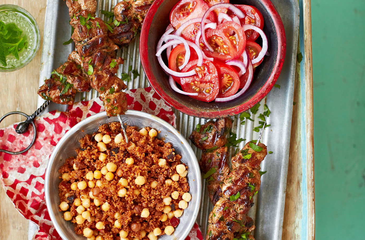 Smoky, spiced lamb brochettes