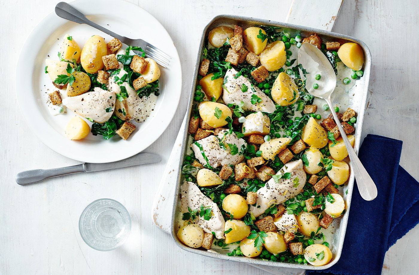 Creamy mustard chicken traybake