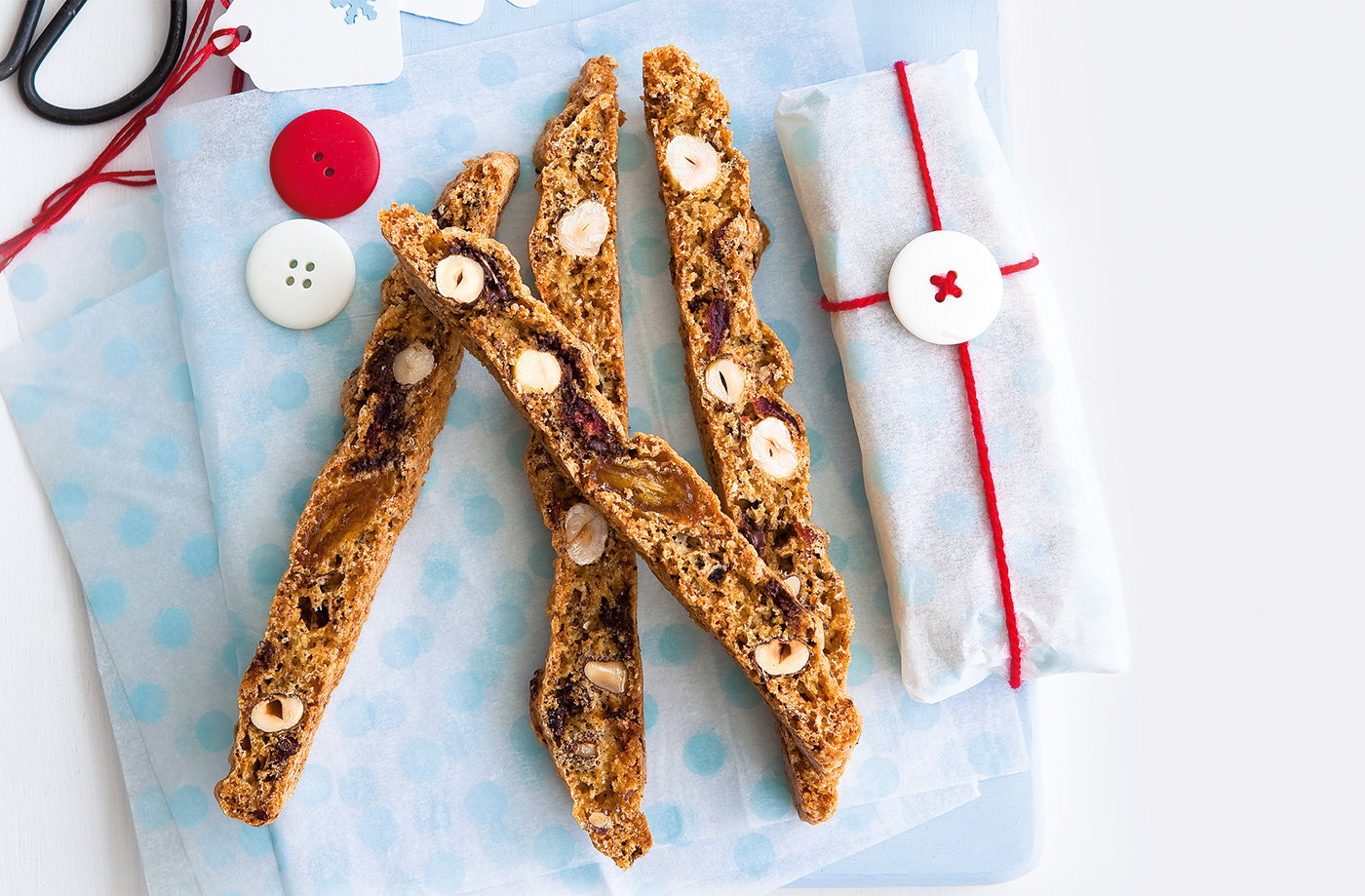 Hazelnut and chocolate orange biscotti