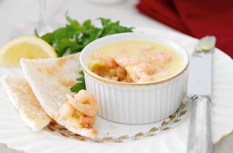 Image of "Potted prawns with Melba toast"