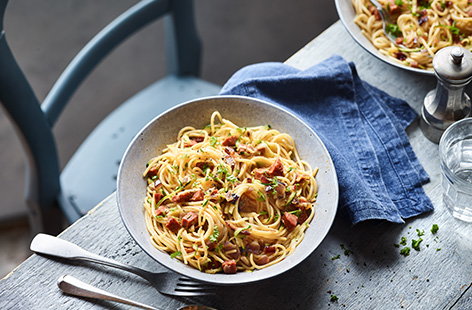 Image of "Chorizo and grated courgette spaghetti"