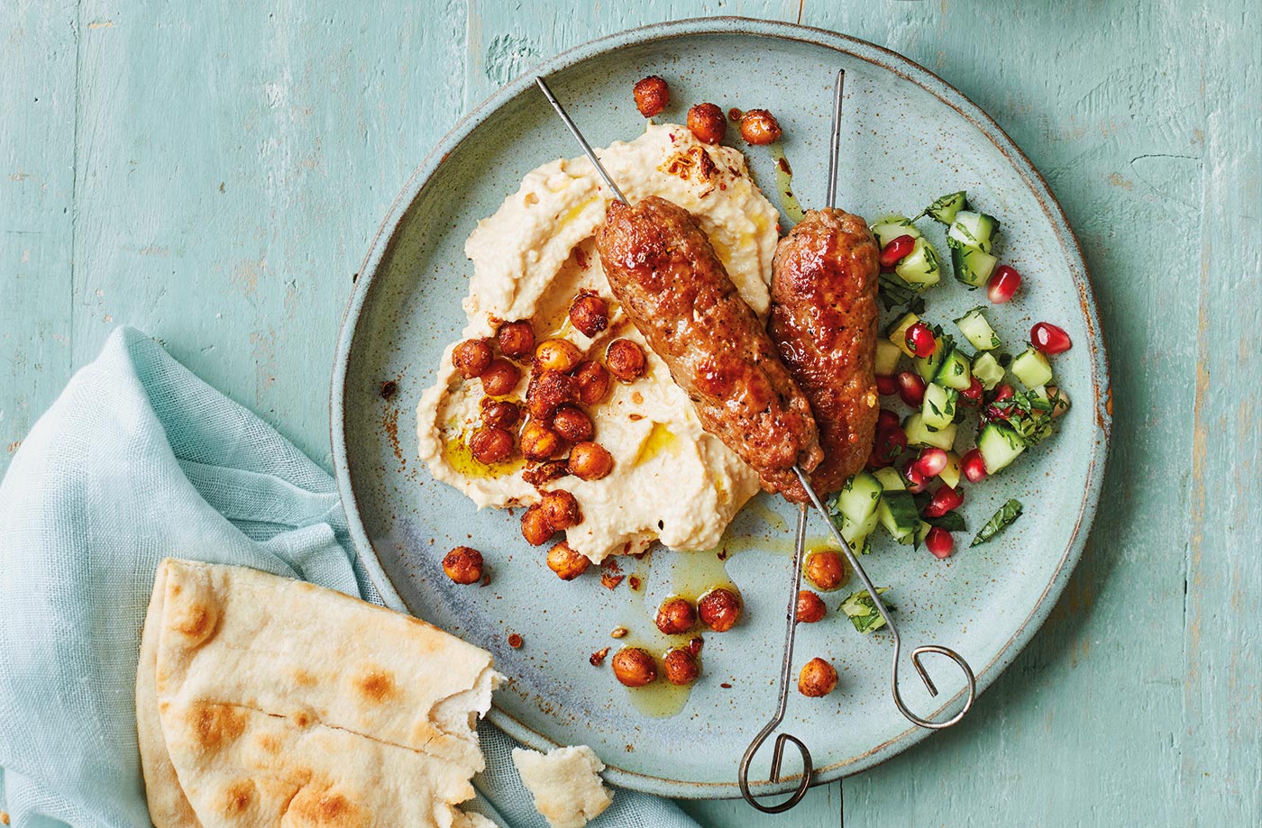 Lamb kofte with houmous