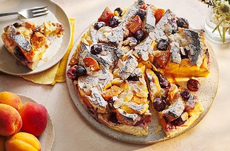 Image of "Cherry, apricot and almond brioche bake"
