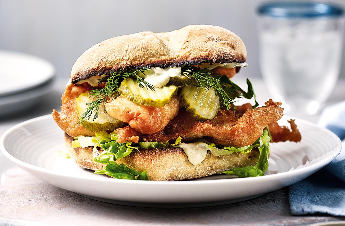 Posh fish-finger sandwiches