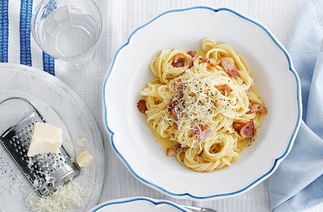 Gluten-free spaghetti carbonara