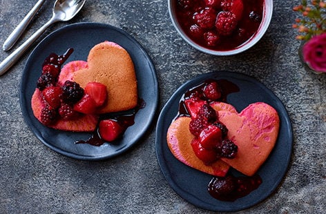 Image of "Valentine's Day heart-shaped pancakes "
