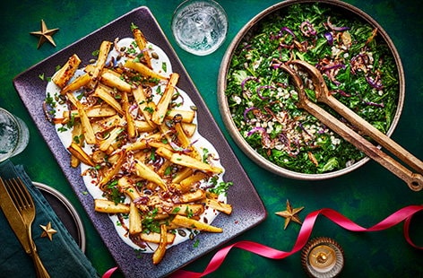 Image of "Sesame honey roasted parsnips with pearl barley salad"