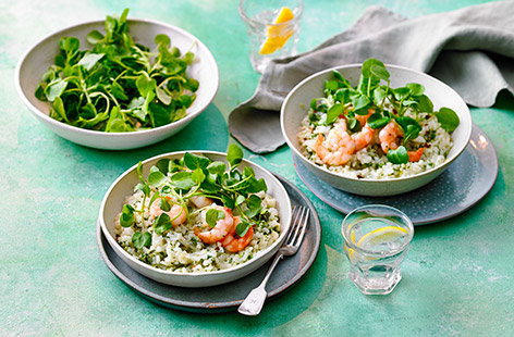 Image of "Watercress and prawn risotto"