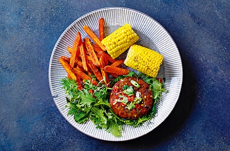 Image of "Spicy honey-mustard veggie burgers"
