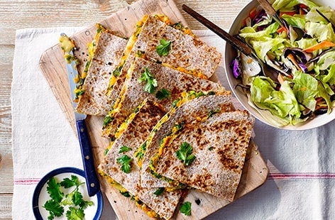 Image of "Sweet potato and spinach quesadilla"