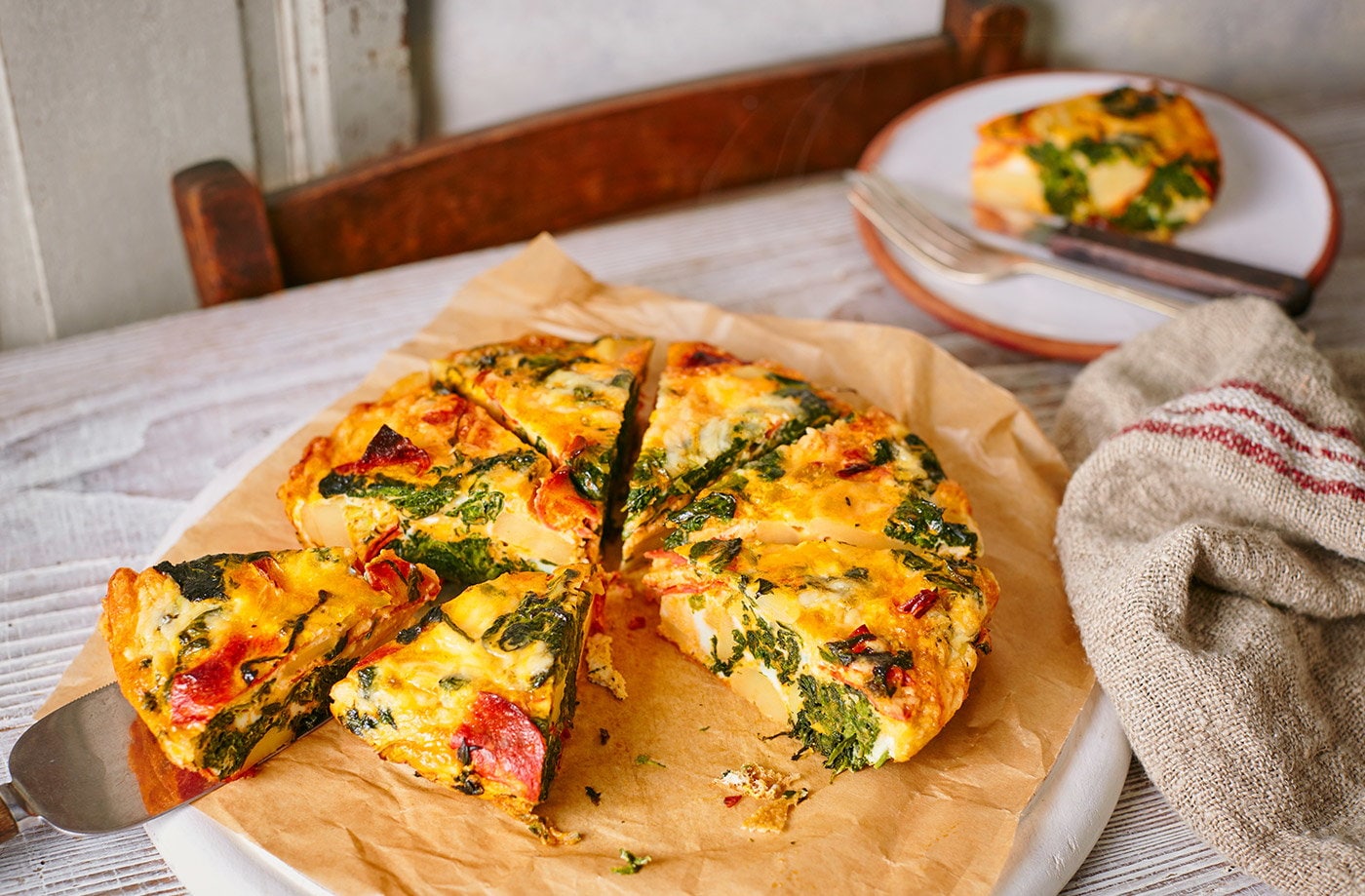 Chorizo and spinach frittata