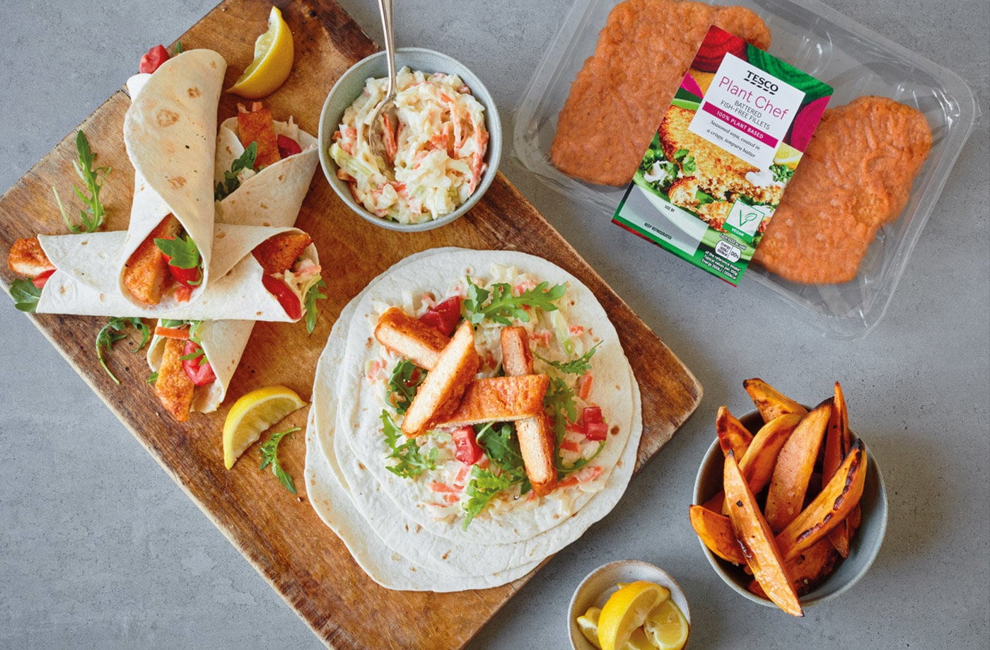 Vegan 'fish finger' wraps