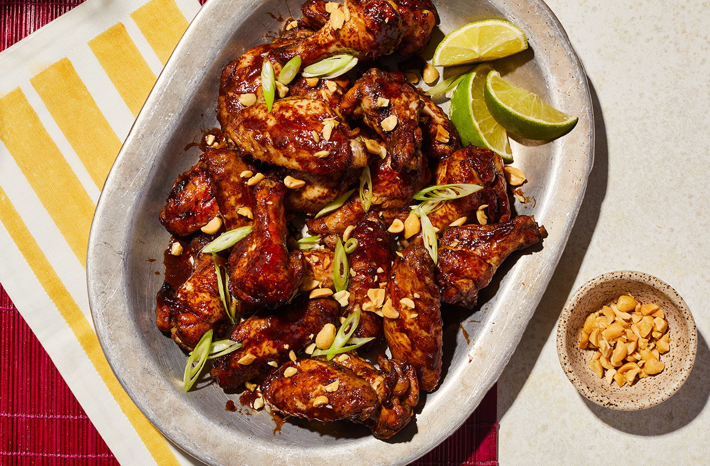 Sticky pad Thai-style chicken wings