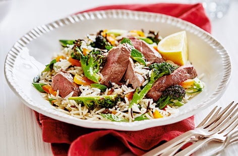 Image of "Lamb, wild rice and apricot salad"