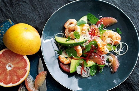 Image of "Grapefruit, prawn and avocado salad "