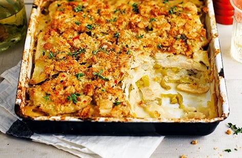 Image of "Celeriac, leek and thyme bake"