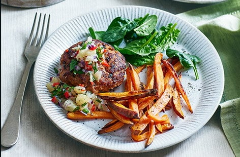 Image of "Harissa turkey burgers"
