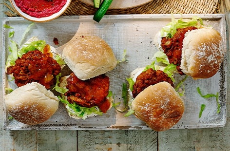 Image of "Onion bhaji burgers"
