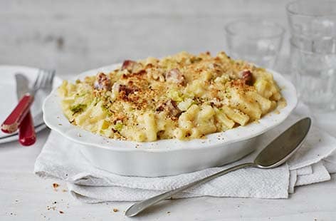 Image of "Leftover ham and leek mac and cheese"